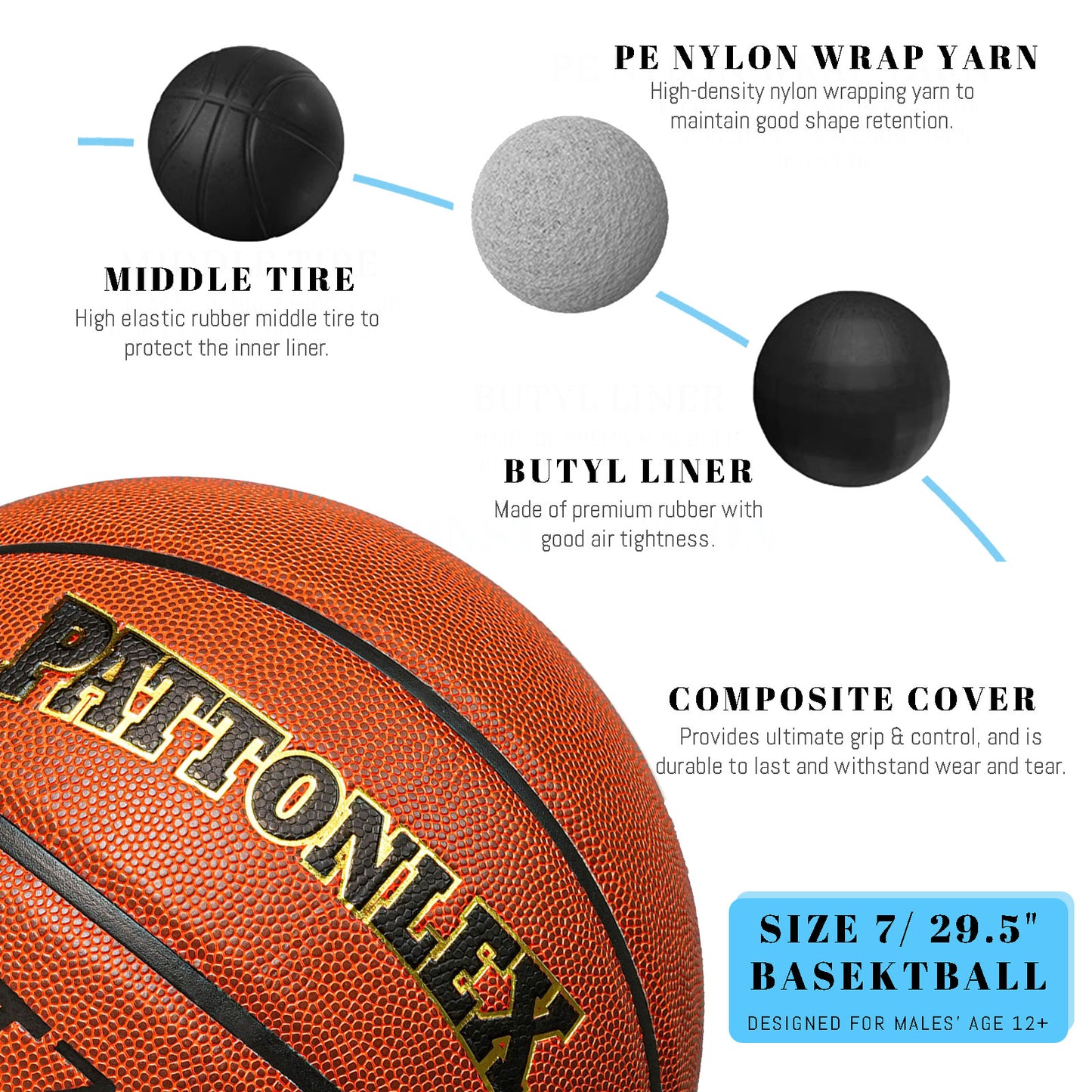 PATTONLEX PT-7000 Official Basketball Indoor/Outdoor