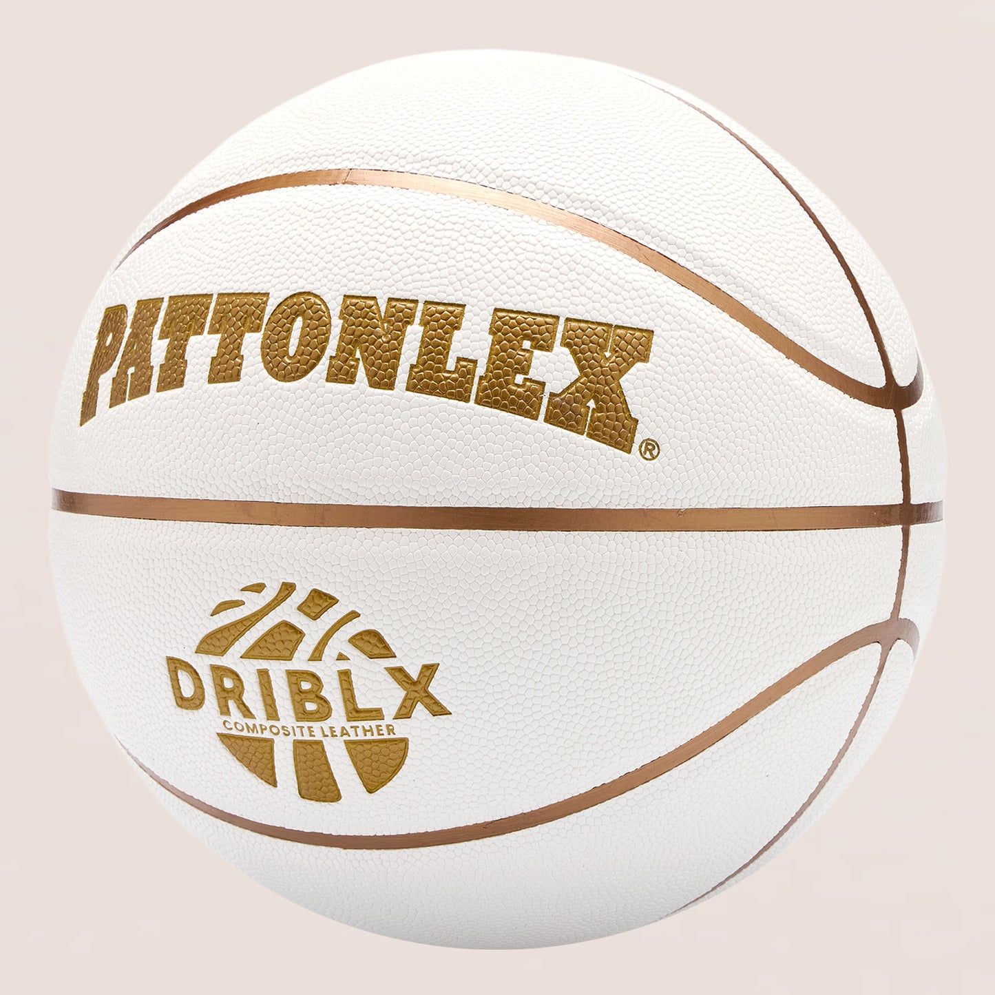DRIBLX White/Glod Basketball - Official Size