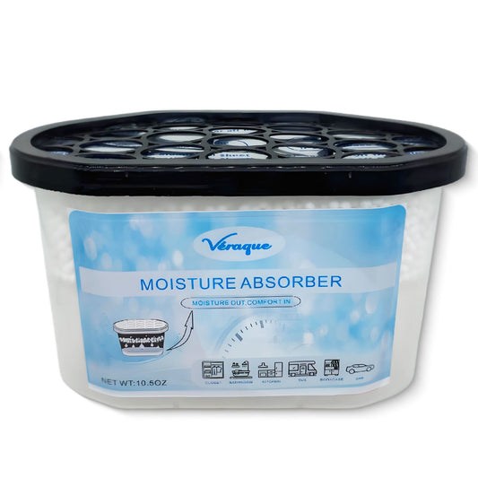 Véraque Portable Moisture Absorber Box, Fragrance-Free Dehumidifier for Bathroom, Closet, Car, Kitchen & Small Spaces — Efficient Humidity Control & Odor-Free Freshness