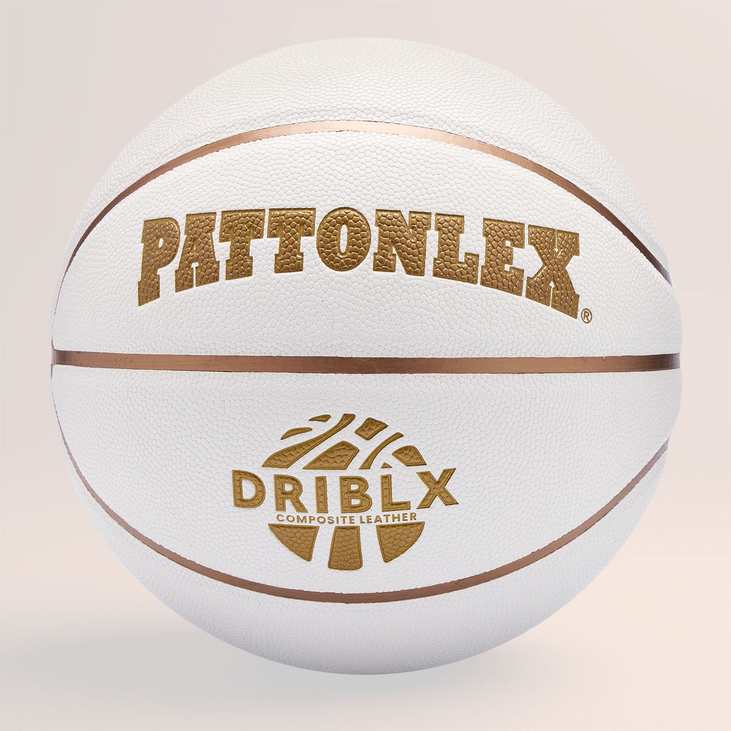 DRIBLX White/Glod Basketball - Official Size