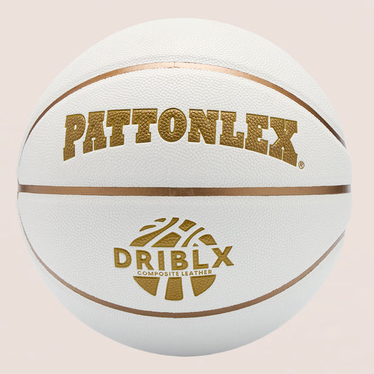 DRIBLX White/Glod Basketball - Official Size